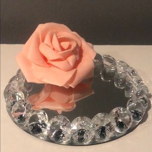 Mirrored coaster candle holder glam home decor